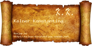Kelner Konstantina névjegykártya